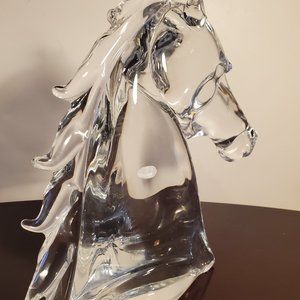 Tiffany & Co large crystal horse head 12 1/2 " tall 9" wide, made in Italy